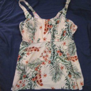 Kona Sol Target TANKINI Top floral palm print plus